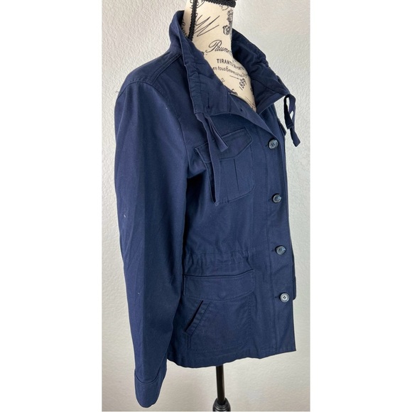 Talbots NWOT Women’s Navy Safari Field Jacket Cotton Blend, size Medium - Picture 3 of 16